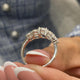 Diamond 5 Stone Fashion Ring 1.90 ct TCW, White Gold 14K