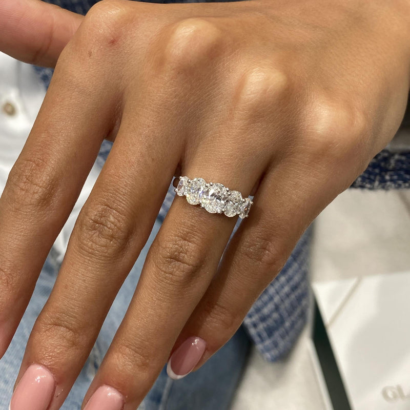 Diamond 5 Stone Ring 1.97 Carat White Gold 14K