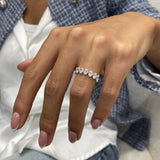 Diamond Half Eternity Ring 1.34 Carat White Gold 14K