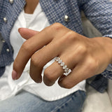 Diamond Half Eternity Ring 1.34 Carat White Gold 14K