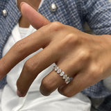 Diamond Half Eternity Ring 1.34 Carat White Gold 14K