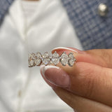 Diamond Half Eternity Ring 1.34 Carat White Gold 14K