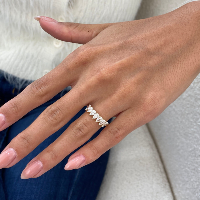 Diamond Half Eternity Ring 1.19 Carat Yellow Gold 14K