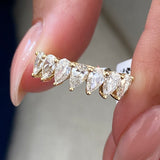 Diamond Half Eternity Ring 1.19 Carat Yellow Gold 14K