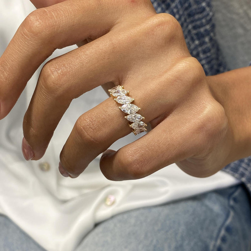 Diamond Half Eternity Ring 2.15 Carat Yellow Gold 14K
