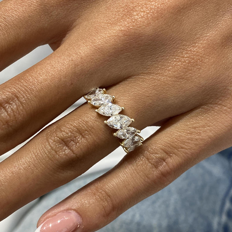 Diamond Half Eternity Ring 2.15 Carat Yellow Gold 14K