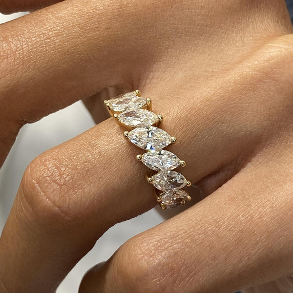 Diamond Half Eternity Ring 2.15 Carat Yellow Gold 14K