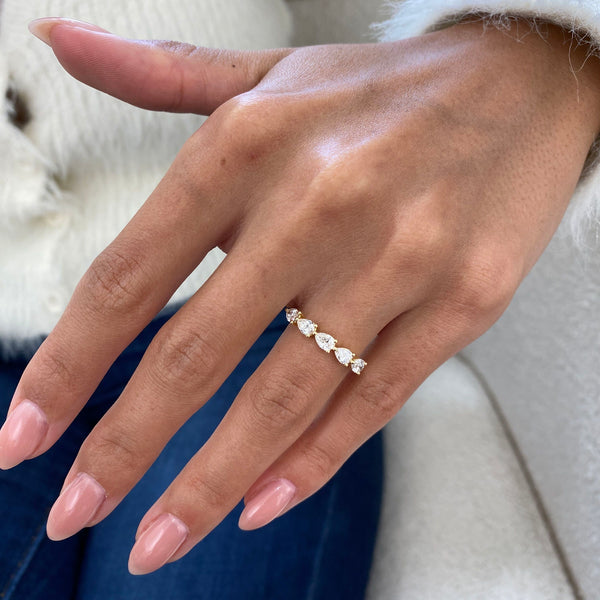 Diamond 5 stone ring 0.78 Carat Yellow Gold 14K