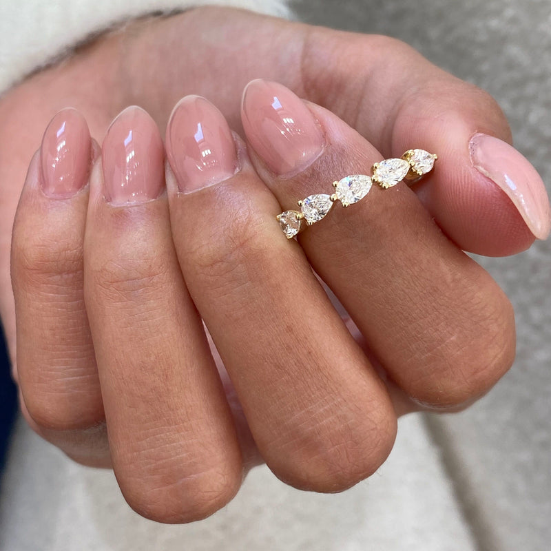 Diamond 5 stone ring 0.78 Carat Yellow Gold 14K