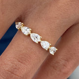 Diamond 5 stone ring 0.78 Carat Yellow Gold 14K