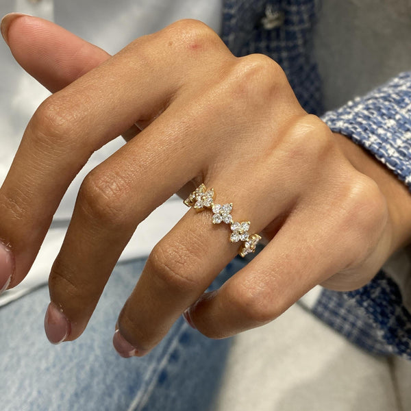 Diamond Statement Ring 1 Carat Yellow Gold 14K