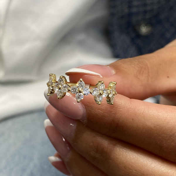 Diamond Statement Ring 1 Carat Yellow Gold 14K