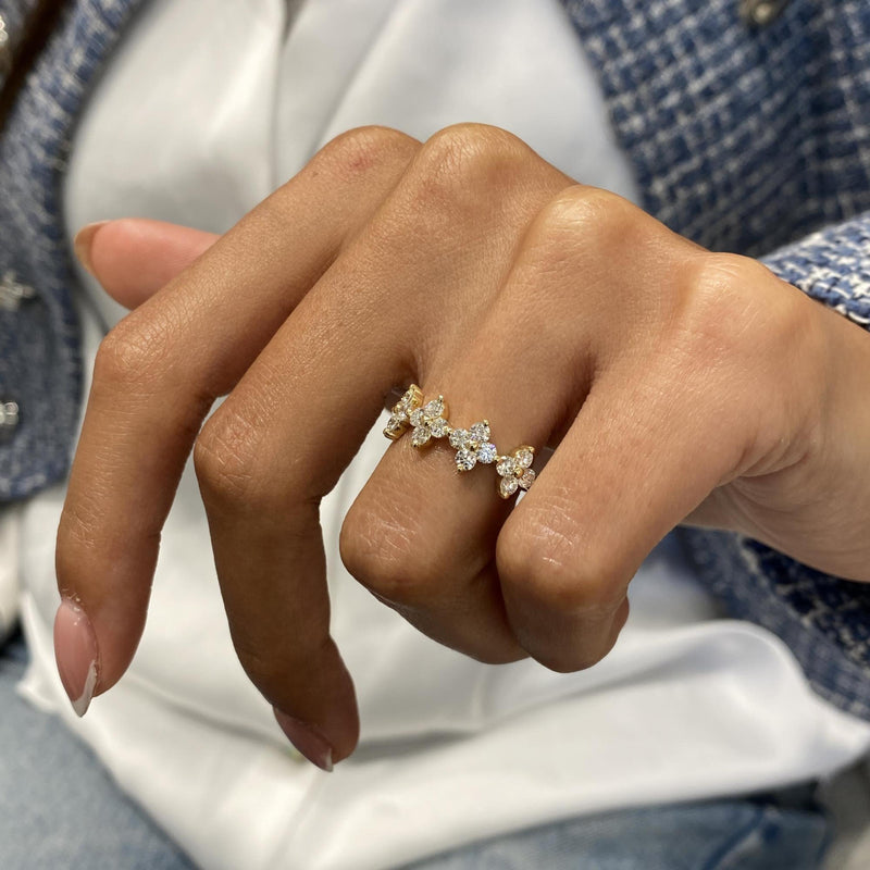 Diamond Statement Ring 1 Carat Yellow Gold 14K