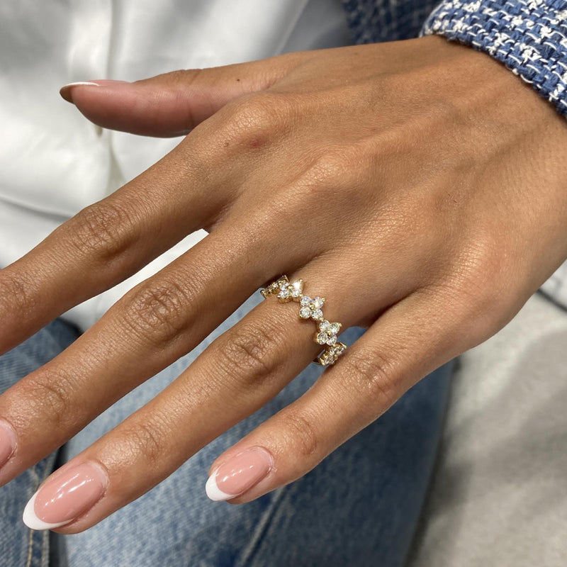 Diamond Statement Ring 1 Carat Yellow Gold 14K