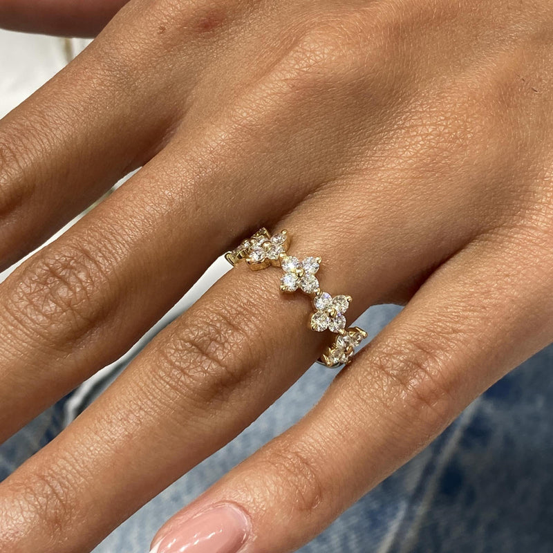 Diamond Statement Ring 1 Carat Yellow Gold 14K