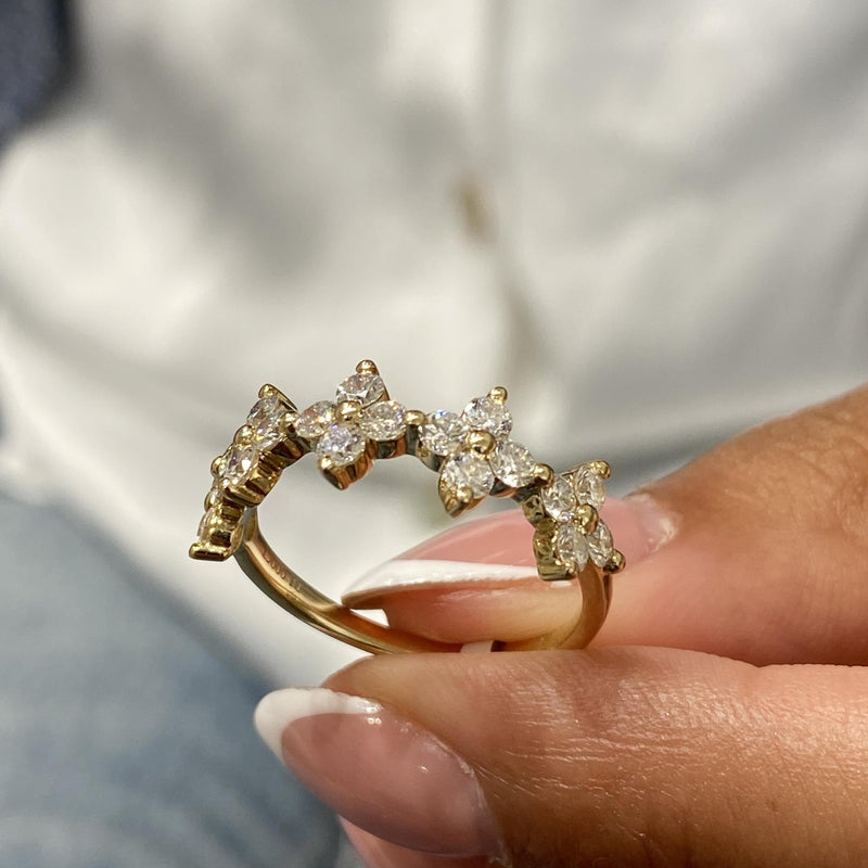 Diamond Statement Ring 1 Carat Yellow Gold 14K