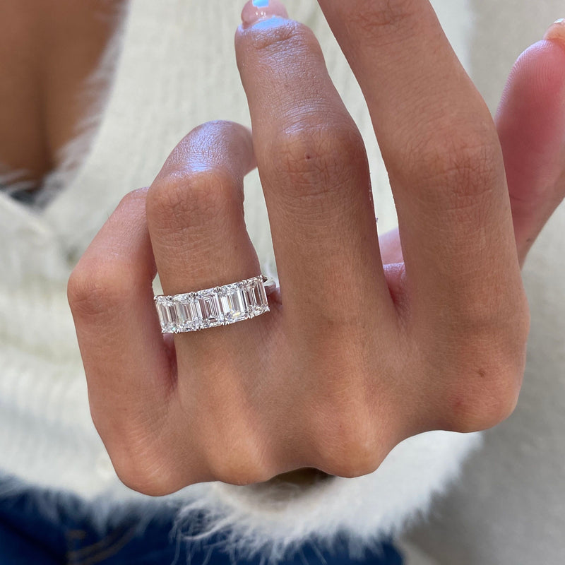 Diamond 5 Stone Ring 3.24 Carat White Gold 14K