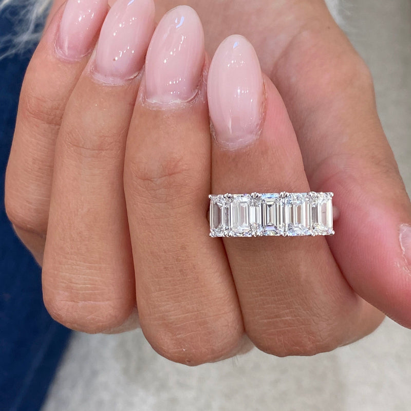 Diamond 5 Stone Ring 3.24 Carat White Gold 14K