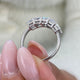 Diamond 5 Stone Ring 3.24 Carat White Gold 14K