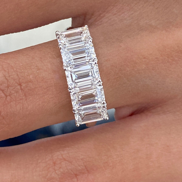 Diamond 5 Stone Ring 3.24 Carat White Gold 14K