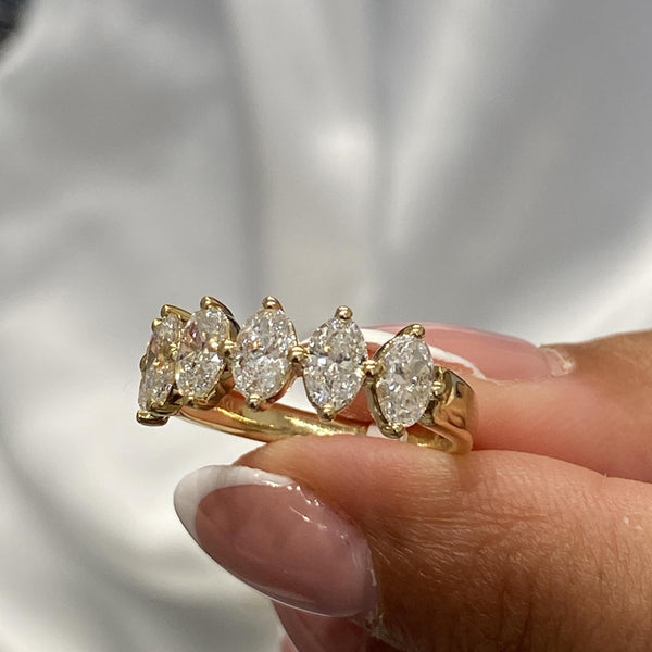 Diamond Band Ring 1.5 ct Yellow Gold