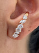 Diamond Climber Earrings 1.95 Carat Rose Gold 14K