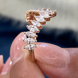 Diamond Chevron Ring 1.06 Carat Rose Gold 14K