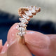 Diamond Chevron Ring 1.06 Carat Rose Gold 14K
