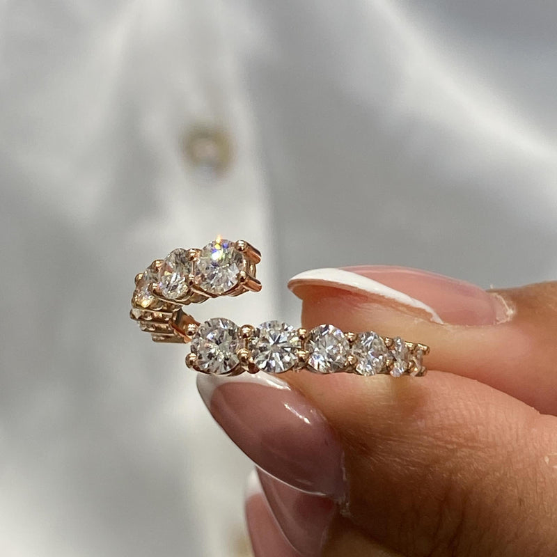 Diamond wrap ring 1.64 Carat Rose Gold 14K