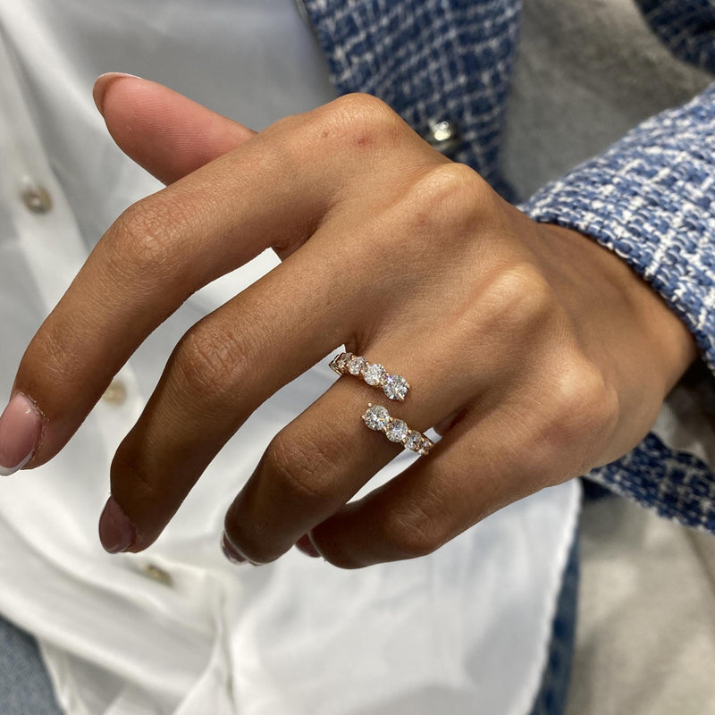 Diamond wrap ring 1.64 Carat Rose Gold 14K