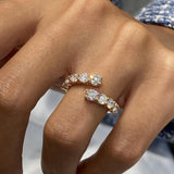 Diamond wrap ring 1.64 Carat Rose Gold 14K