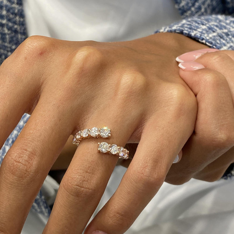 Diamond wrap ring 1.64 Carat Rose Gold 14K