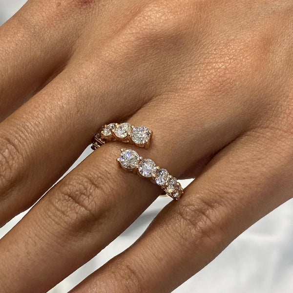 Diamond wrap ring 1.64 Carat Rose Gold 14K