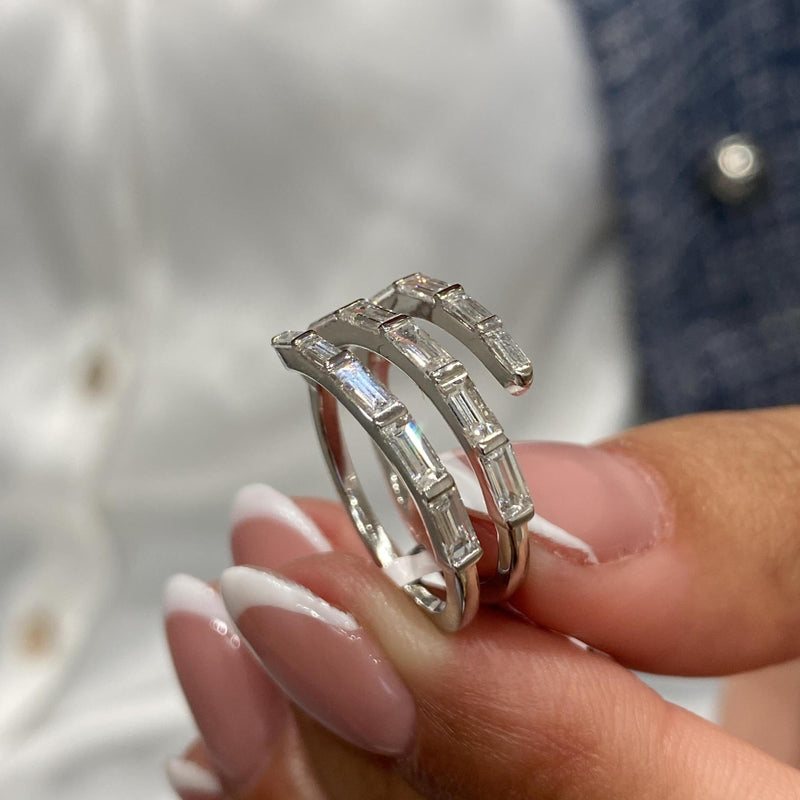 Diamond Wrap Ring 1.55 Carat White Gold 14K