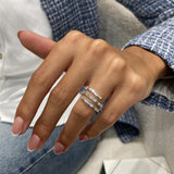 Diamond Wrap Ring 1.55 Carat White Gold 14K