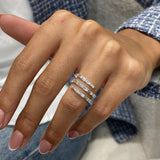 Diamond Wrap Ring 1.55 Carat White Gold 14K