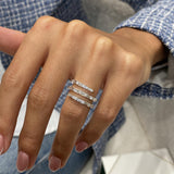Diamond Wrap Ring 1.55 Carat White Gold 14K