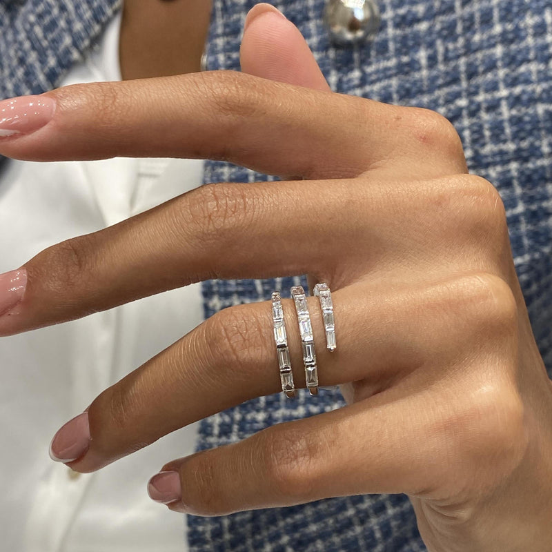 Diamond Wrap Ring 1.55 Carat White Gold 14K