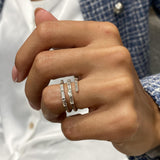 Diamond Wrap Ring 1.55 Carat White Gold 14K