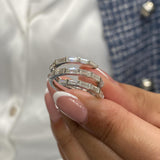 Diamond Wrap Ring 1.55 Carat White Gold 14K