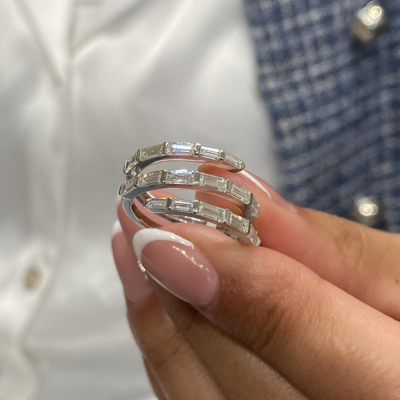 Diamond Wrap Ring 1.55 Carat White Gold 14K