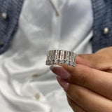Diamond Band Ring 1.32 Carat White Gold 14K