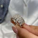 Diamond Band Ring 1.32 Carat White Gold 14K
