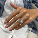 Diamond Band Ring 1.32 Carat White Gold 14K
