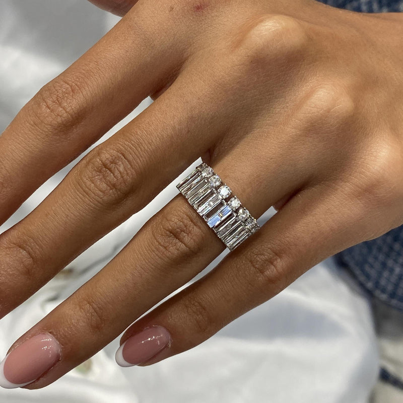Diamond Band Ring 1.32 Carat White Gold 14K