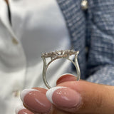 Diamond Statement Ring 1.24 Carat White Gold 14K