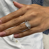 Diamond Statement Ring 1.24 Carat White Gold 14K