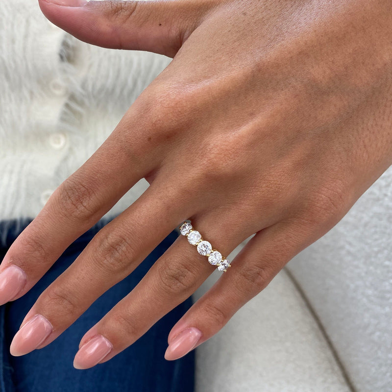 Diamond 5 Stone Ring 1.76 Carat Yellow Gold 14K