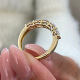 Diamond 5 Stone Ring 1.76 Carat Yellow Gold 14K