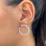Diamond Hoop Earrings 3.01 Carat White Gold 14K